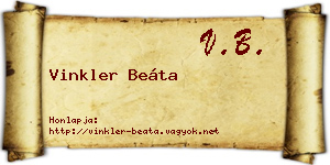 Vinkler Beáta névjegykártya